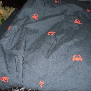 Merona SZ Medium Navy Blue Adorable Crab Print Pajama Pants measurements…